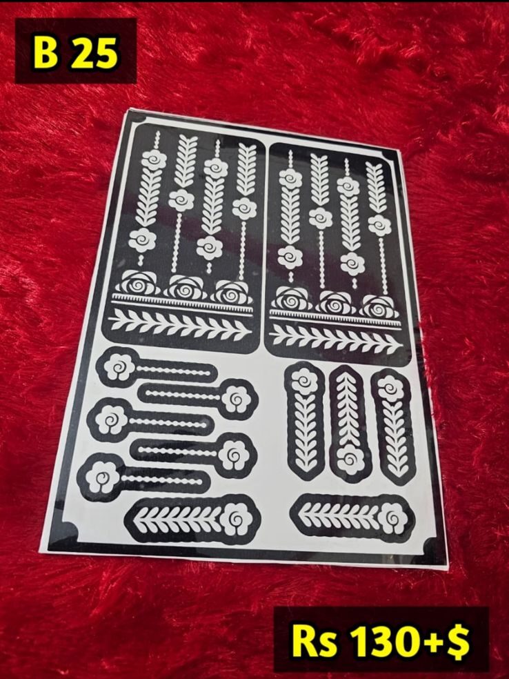 Semi Bridal B25 Mehindi Sticker (Only Sticker)
