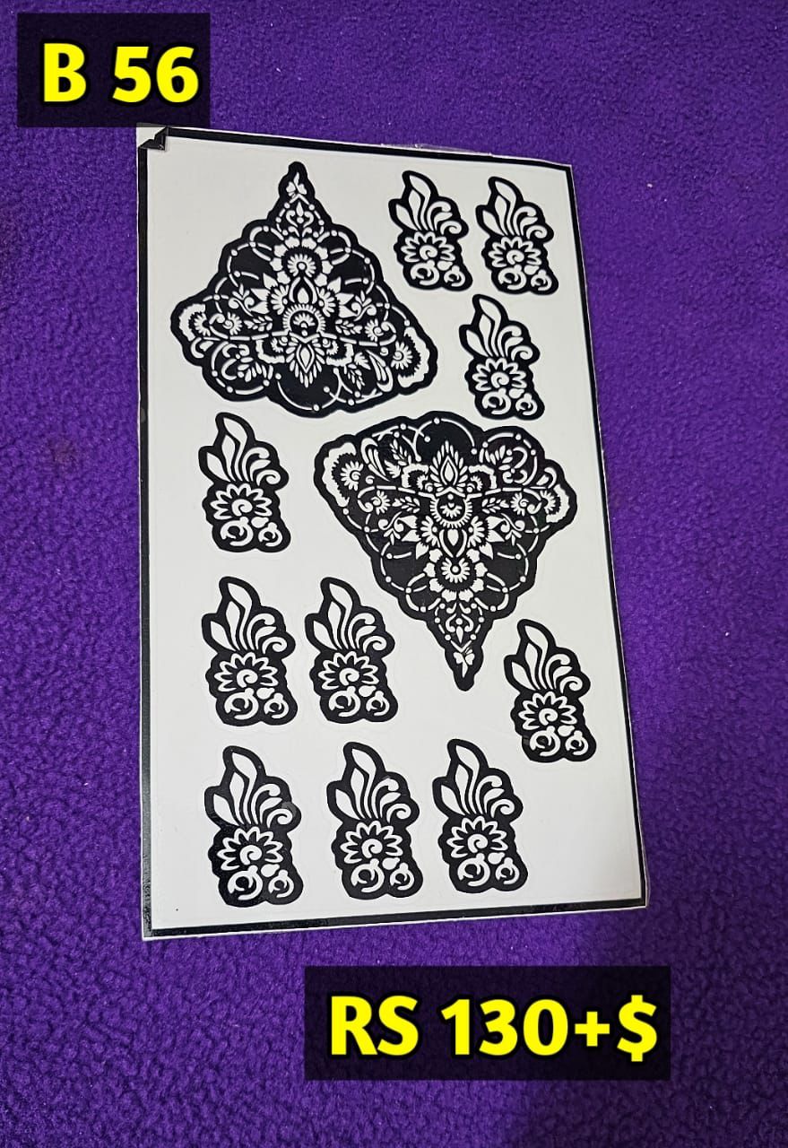 Semi Bridal B56 Mehindi Sticker (Only Sticker)