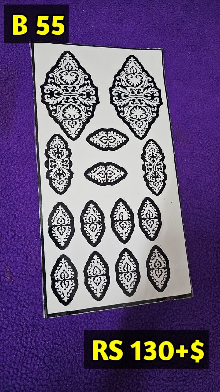 Semi Bridal B55 Mehindi Sticker (Only Sticker)