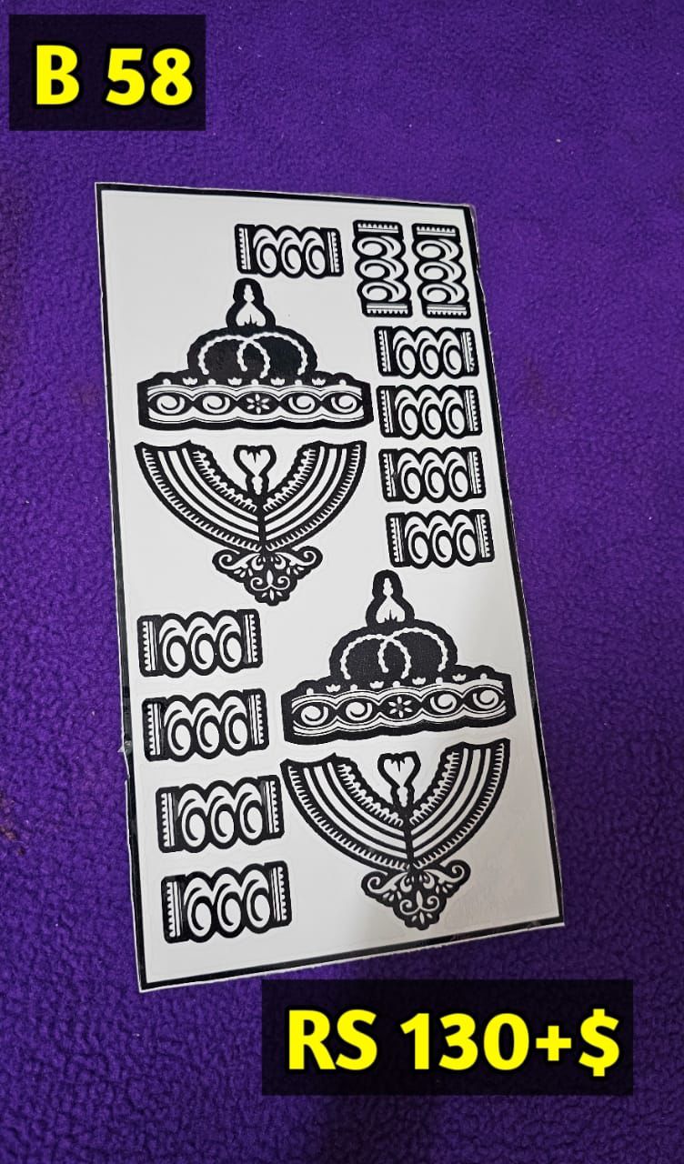 Semi Bridal B58 Mehindi Sticker (Only Sticker)