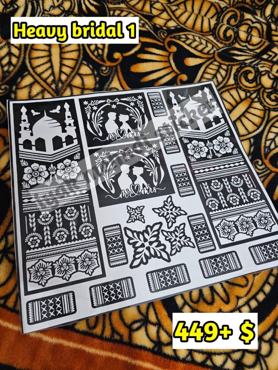 Heavy Bridal HB1 Mehindi Stickers (Only Sticker)