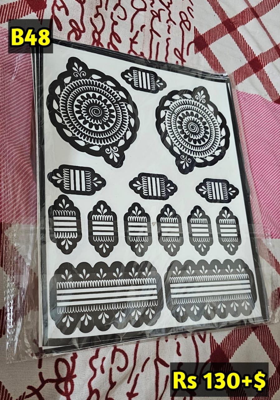 Semi Bridal B48 Mehindi Sticker (Only Sticker)