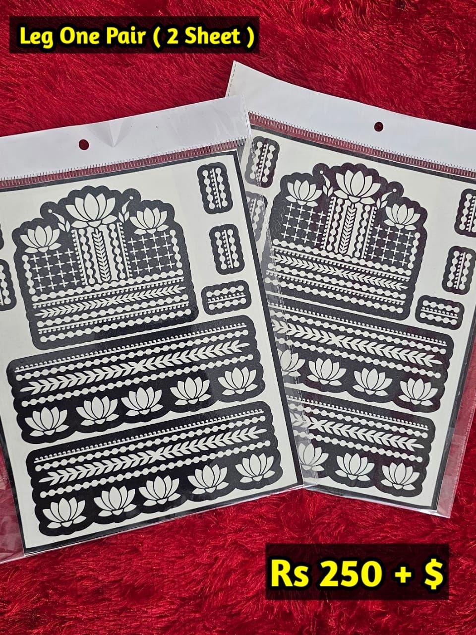 Semi Bridal Leg Mehindi Sticker L1 (Only Sticker)