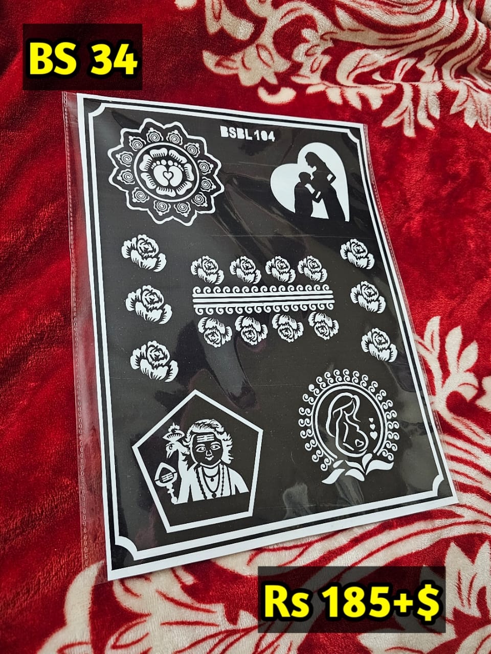 Baby Shower BS34 Mehindi Sticker ( Only Sticker )