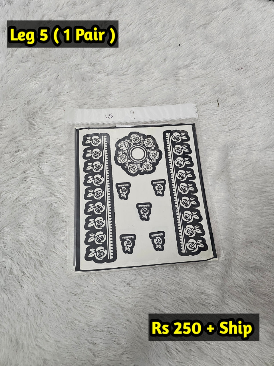 Semi Bridal Leg Mehindi Sticker L5 (Only Sticker)