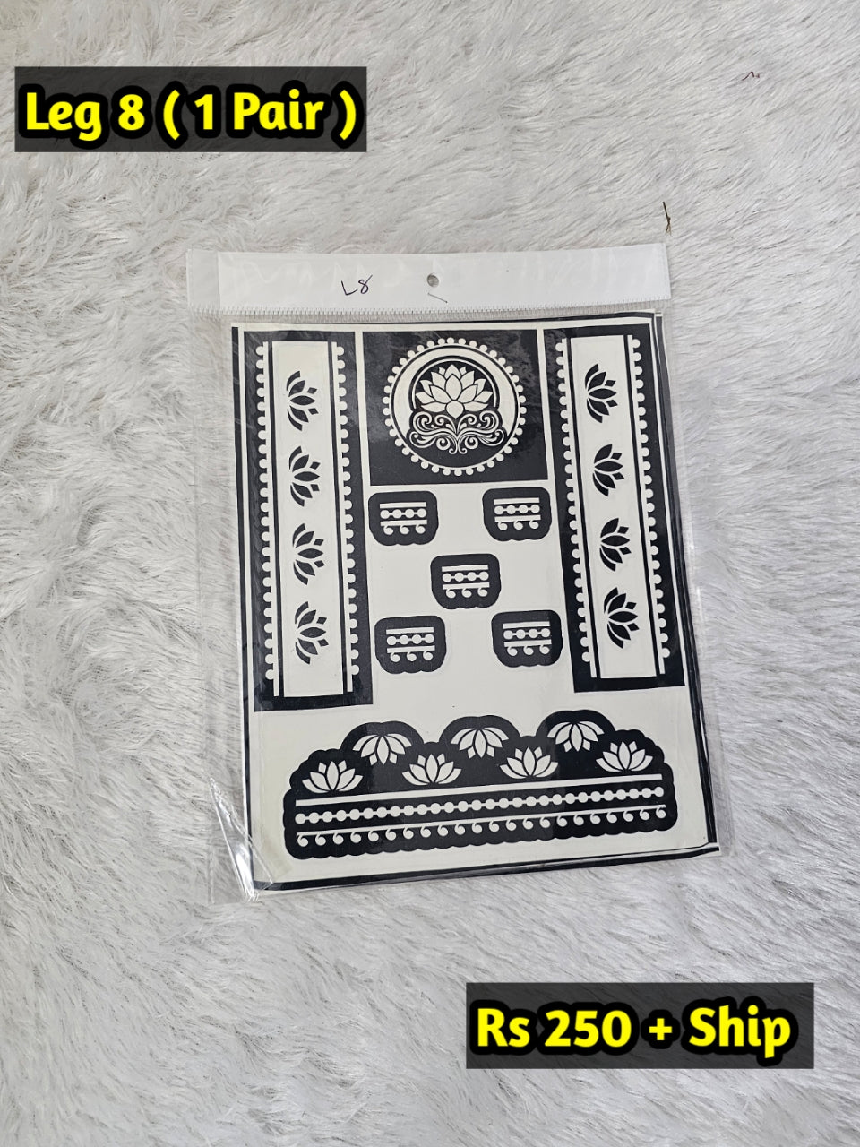 Semi Bridal Leg Mehindi Sticker L8 (Only Sticker)