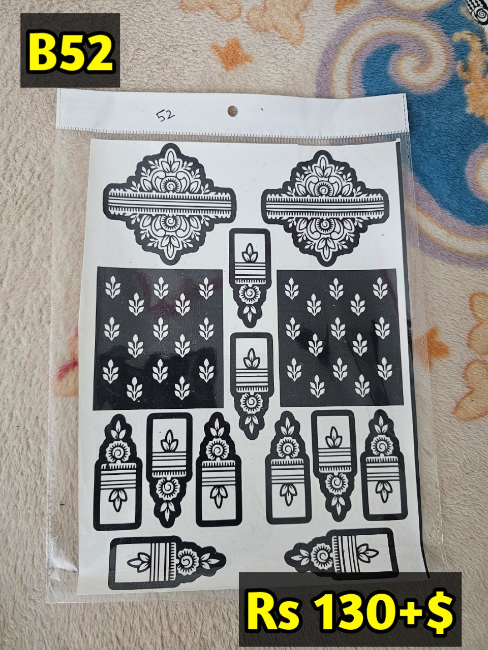 Semi Bridal B52 Mehindi Sticker(Only Sticker)