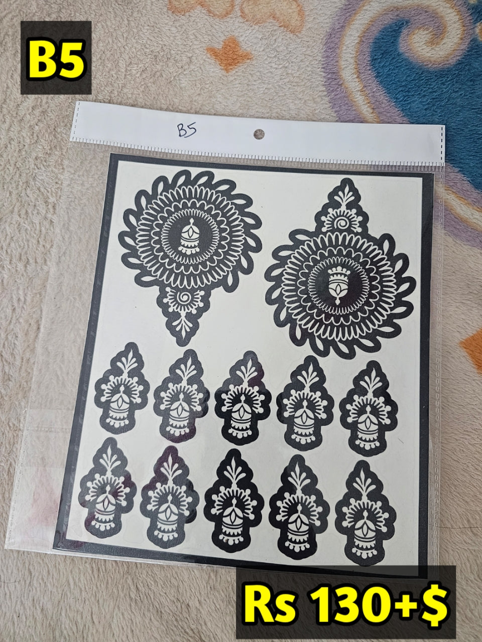 Semi Bridal B5 Mehindi Sticker(Only Sticker)