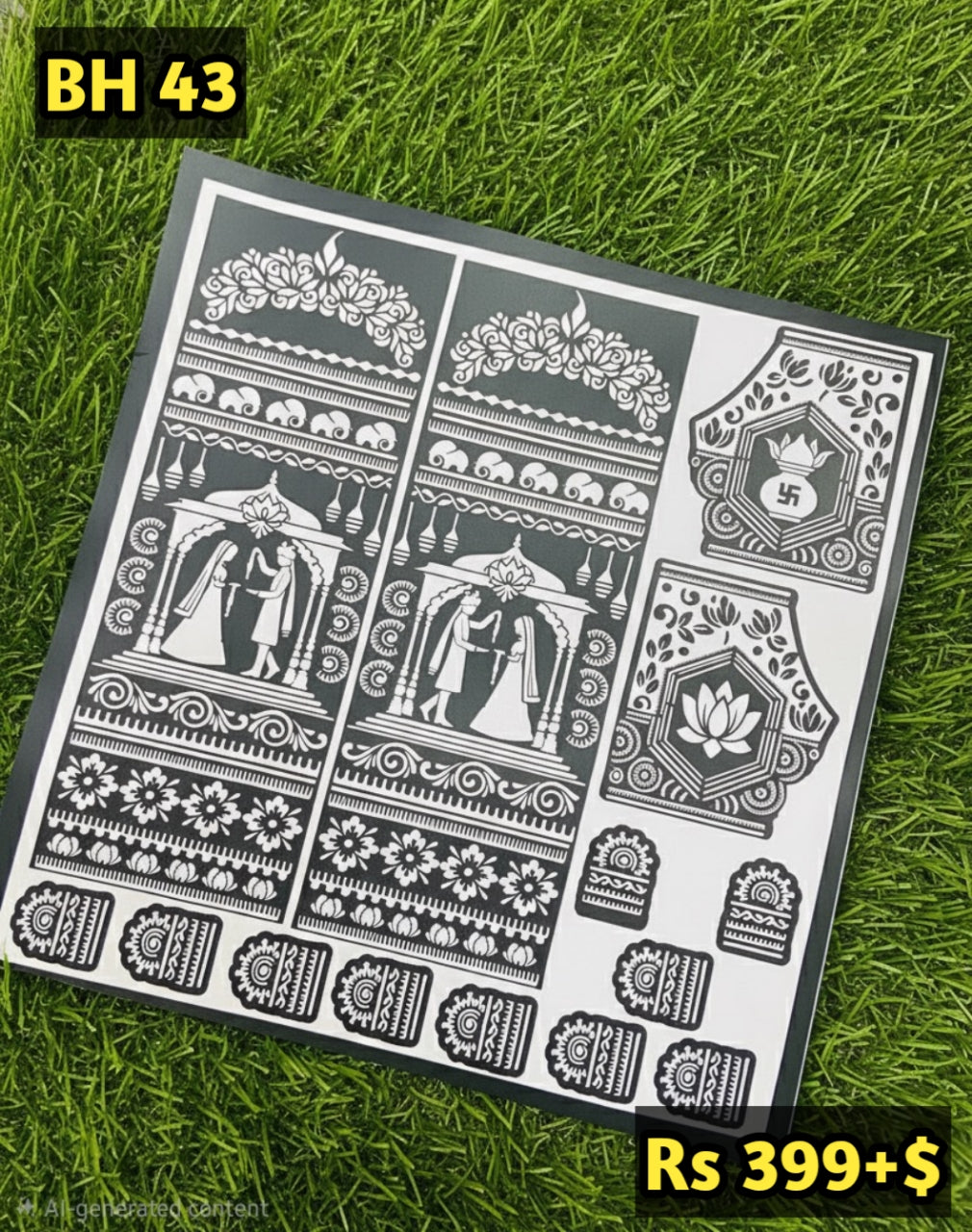 Bridal BH43 Mehindi Sticker (Only Sticker)