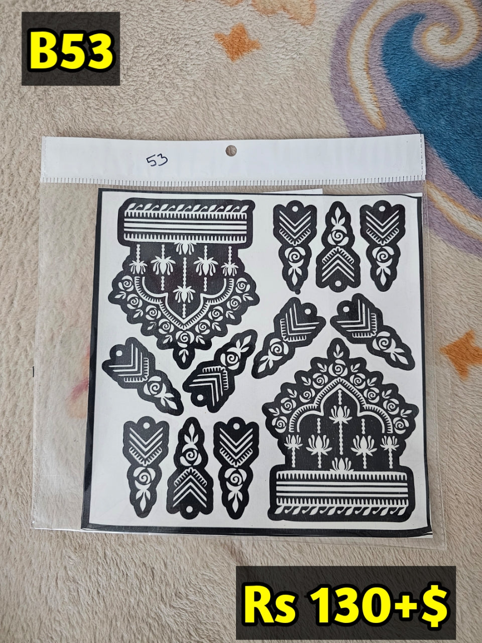 Semi Bridal B53 Mehindi Sticker(Only Sticker)