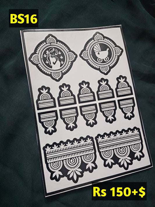 Semi Baby Shower BS16 Mehindi Sticker (Only Sticker)
