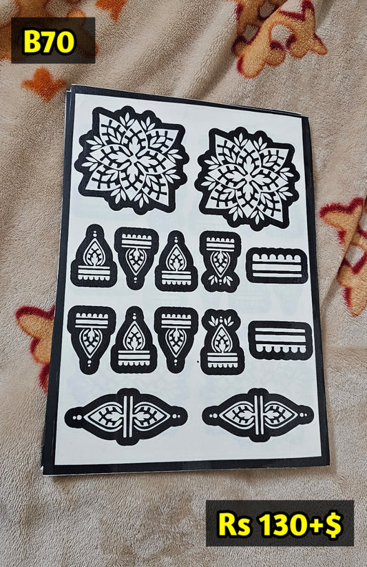 Semi Bridal B70 Mehindi Sticker (Only Sticker)