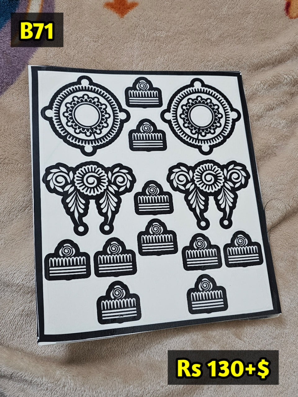 Semi Bridal B71 Mehindi Sticker (Only Sticker)