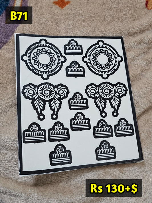 Semi Bridal B71 Mehindi Sticker (Only Sticker)