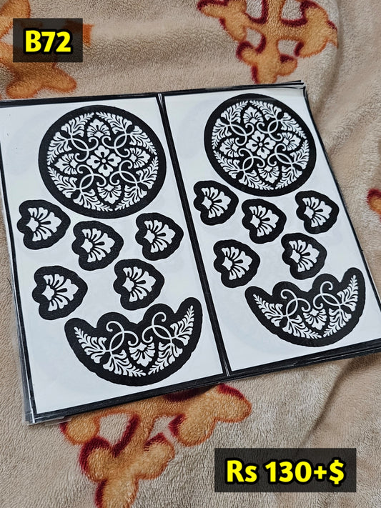 Semi Bridal B72 Mehindi Sticker (Only Sticker)