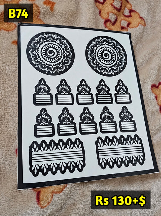 Semi Bridal B74 Mehindi Sticker (Only Sticker)