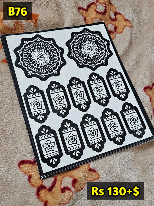 Semi Bridal B76 Mehindi Sticker (Only Sticker)