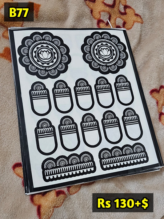 Semi Bridal B77 Mehindi Sticker (Only Sticker)
