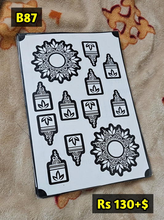 Semi Bridal B87 Mehindi Sticker (Only Sticker)