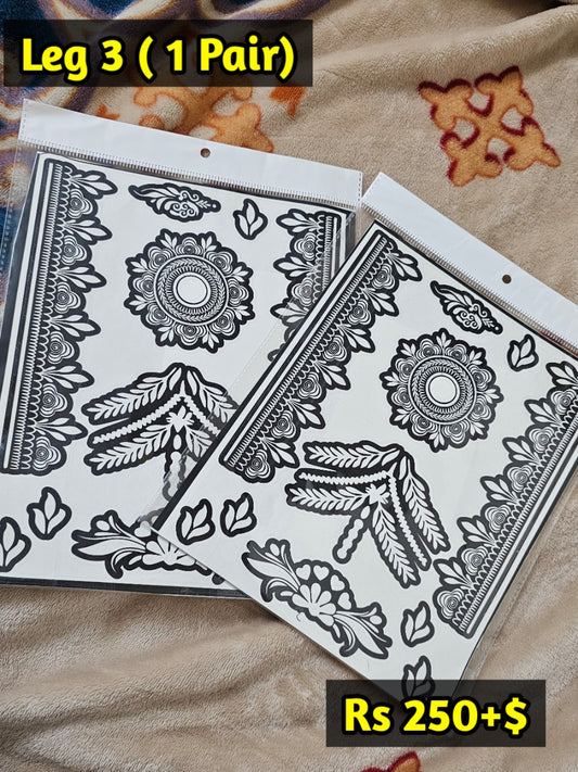 Semi Bridal Leg Mehindi Sticker L3 (Only Sticker)