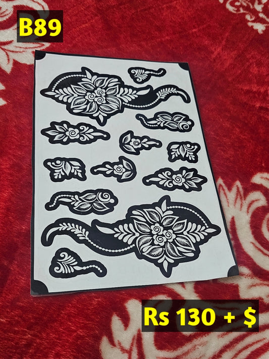 Semi Bridal B89 Mehindi Sticker (Only Sticker)