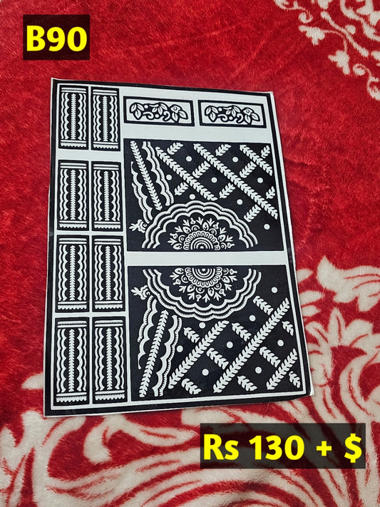 Semi Bridal B90 Mehindi Sticker (Only Sticker)