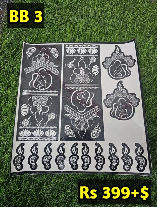 Baby Shower BB3 Mehindi Sticker (Only Sticker)