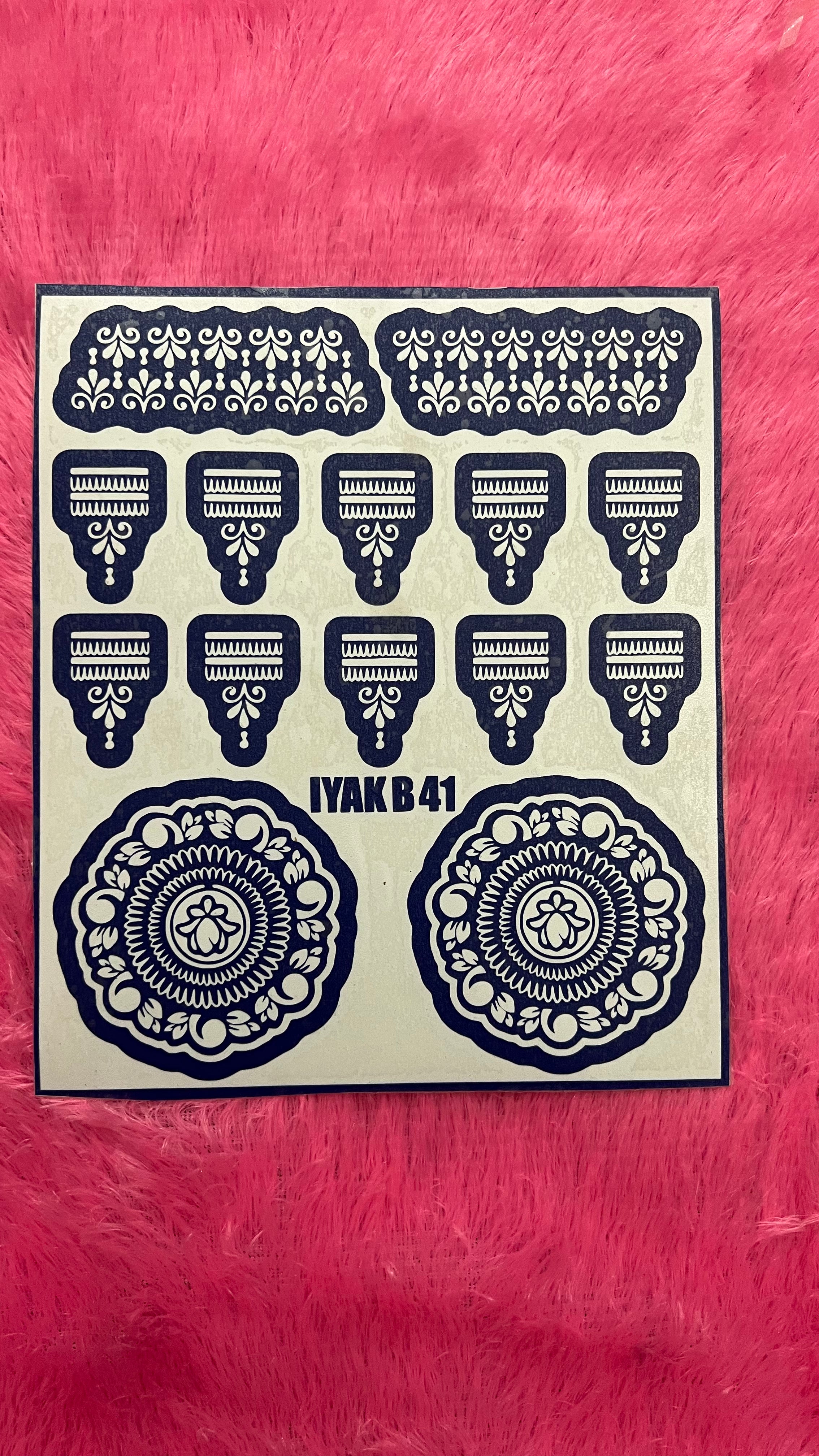Semi Bridal B41 Mehindi Sticker (Only Sticker)