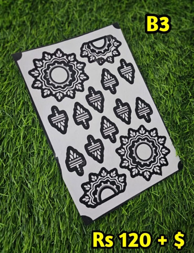 Semi Bridal B3 Mehindi Sticker (Only Sticker)