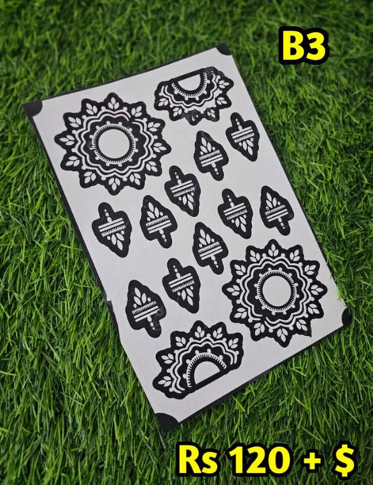 Semi Bridal B3 Mehindi Sticker (Only Sticker)