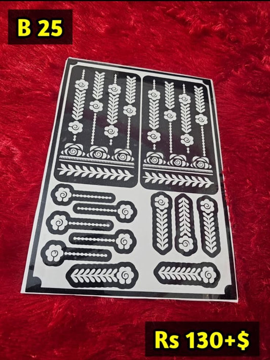 Semi Bridal B25 Mehindi Sticker (Only Sticker)