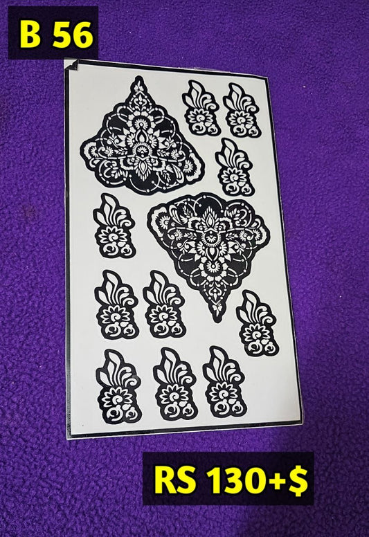 Semi Bridal B56 Mehindi Sticker (Only Sticker)