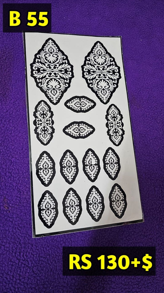 Semi Bridal B55 Mehindi Sticker (Only Sticker)