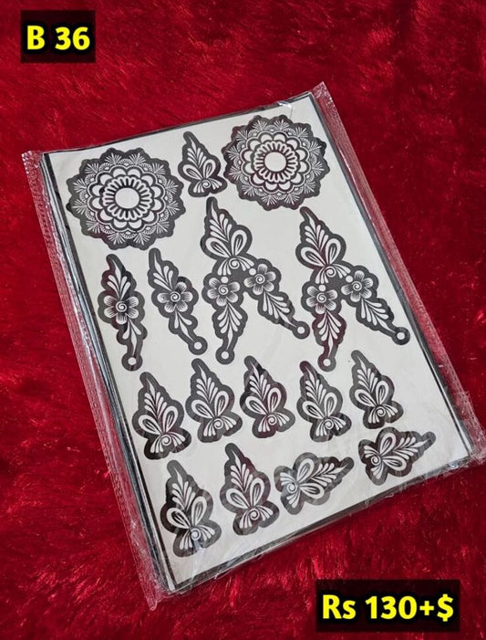 Semi Bridal B36 Mehindi Sticker (Only Sticker)