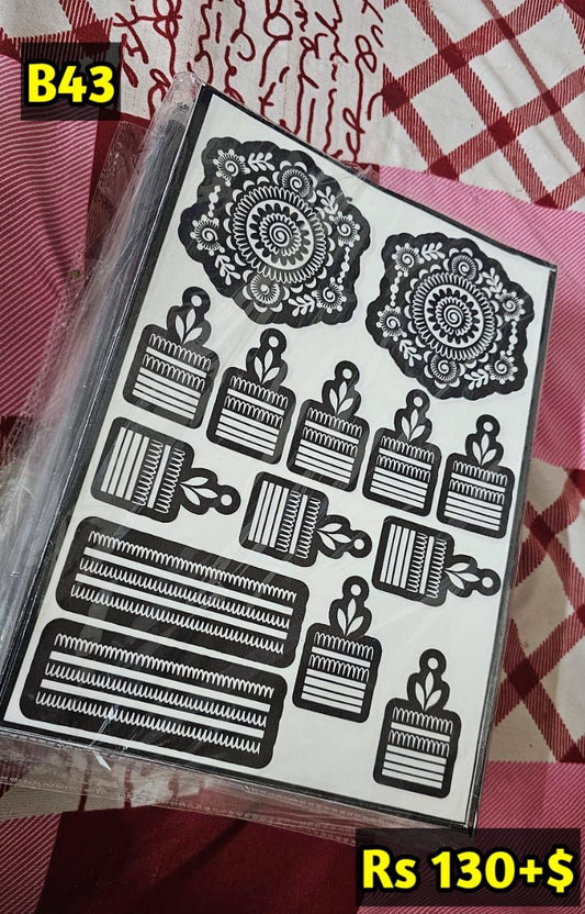 Semi Bridal B43 Mehindi Sticker (Only Sticker)