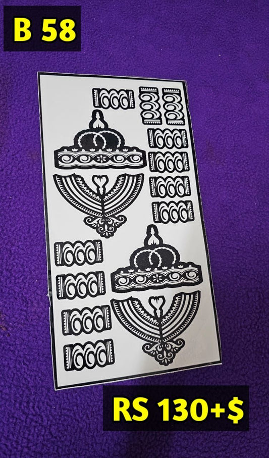Semi Bridal B58 Mehindi Sticker (Only Sticker)