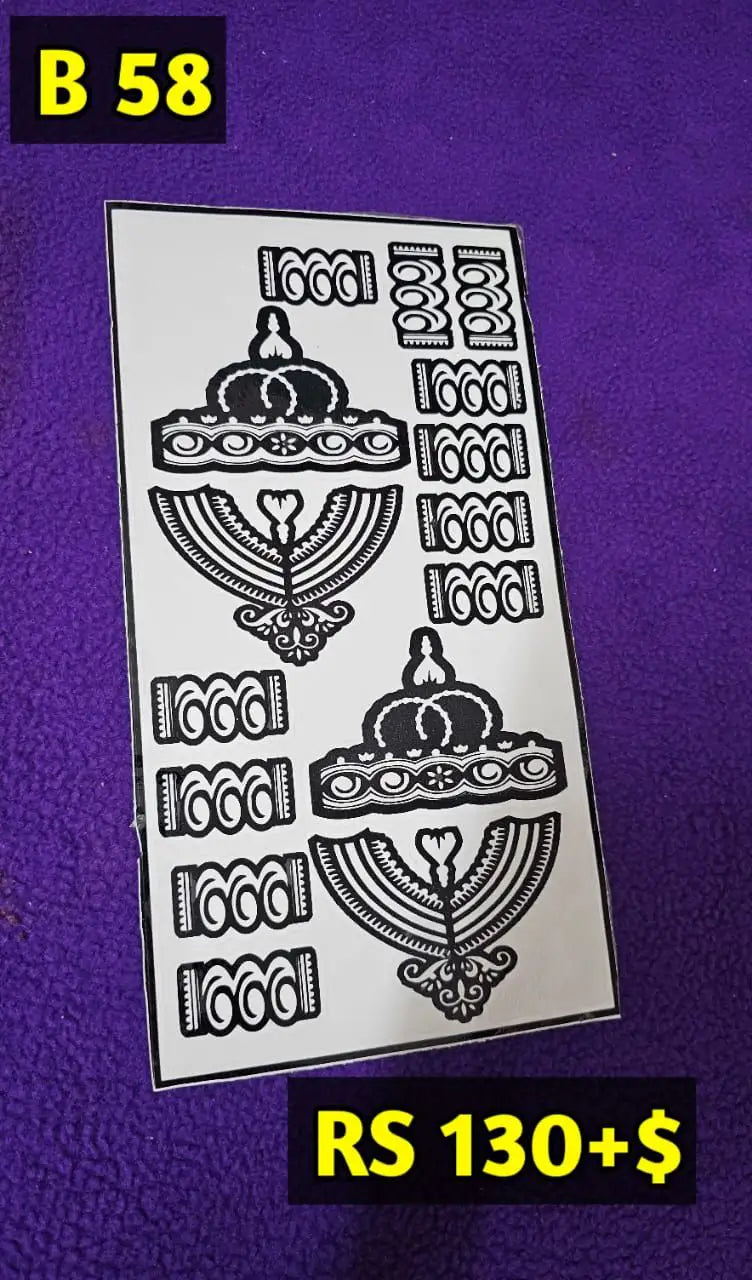 Semi Bridal B58 Mehindi Sticker (Only Sticker)