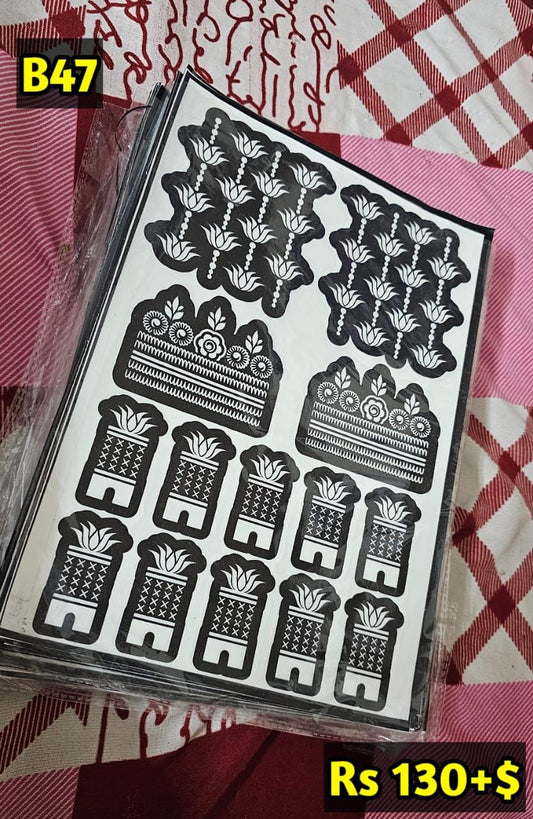 Semi Bridal B47 Mehindi Sticker (Only Sticker)