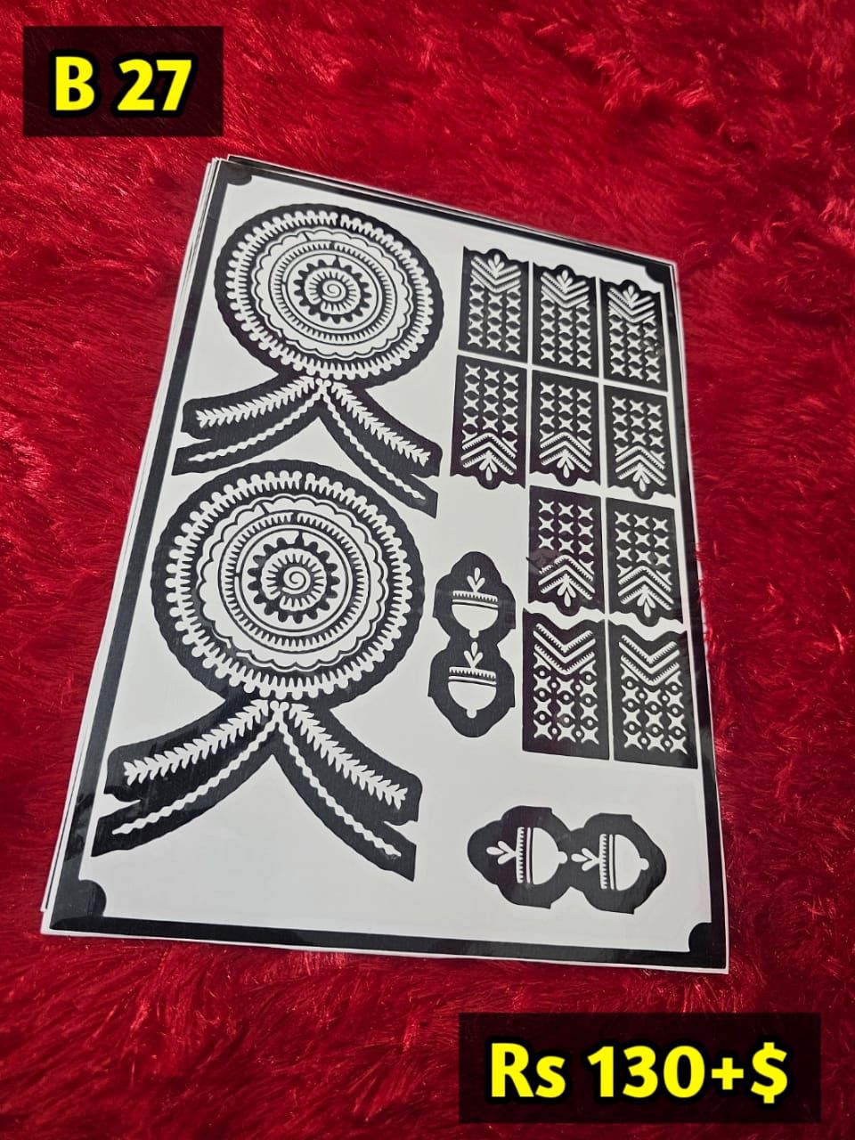 Semi Bridal B27 Mehindi Sticker (Only Sticker)