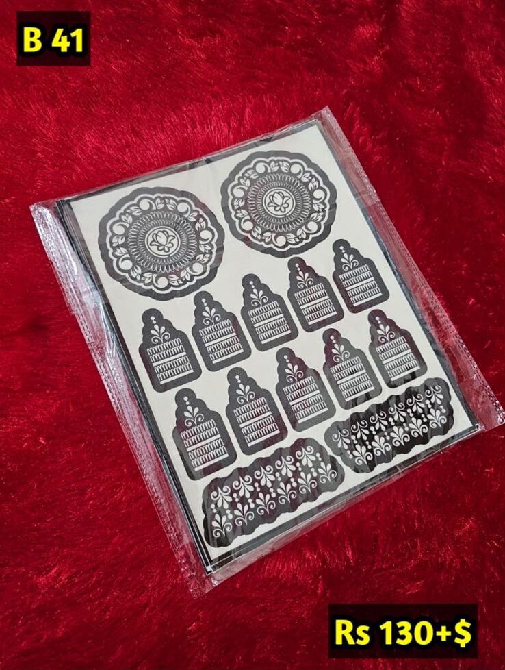 Semi Bridal B41 Mehindi Sticker (Only Sticker)