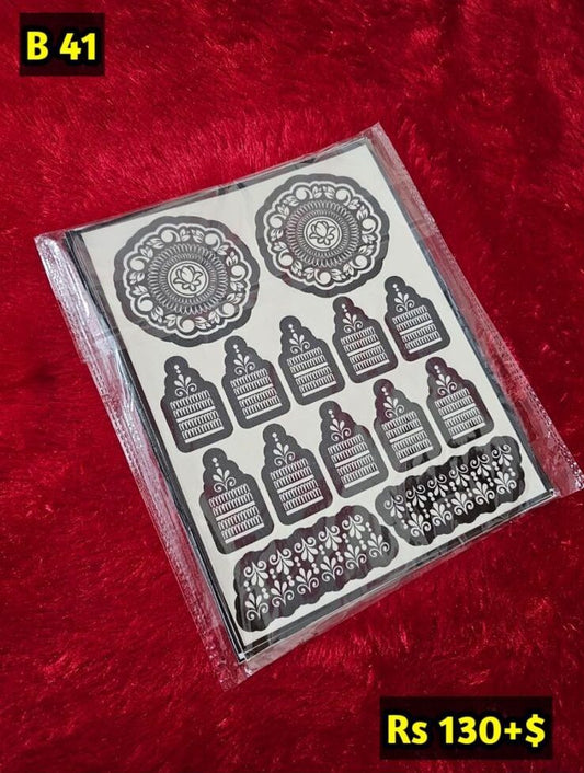 Semi Bridal B41 Mehindi Sticker (Only Sticker)