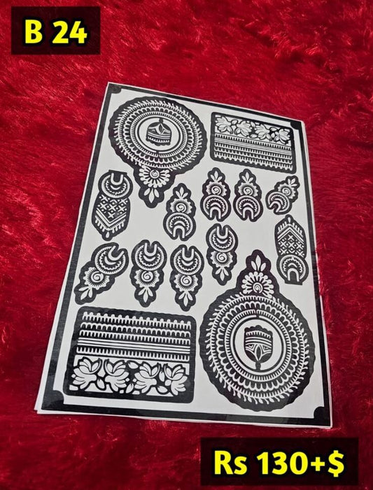 Semi Bridal B24 Mehindi Sticker (Only Sticker)