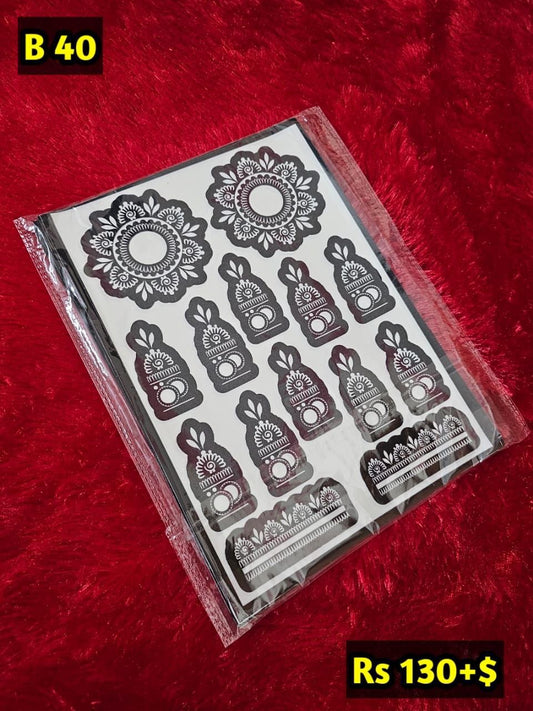 Semi Bridal B40 Mehindi Sticker (Only Sticker)