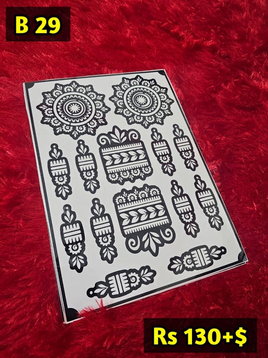 Semi Bridal B29 Mehindi Sticker (Only Sticker)