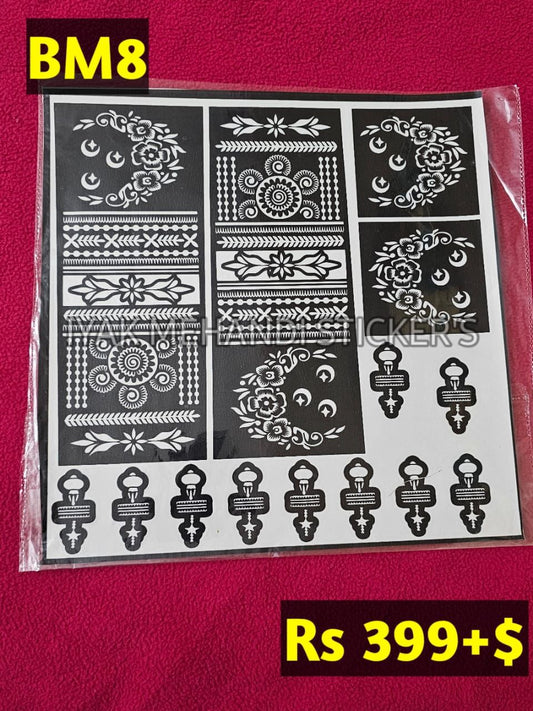 Bridal BM8 Mehindi Sticker (Only Sticker)