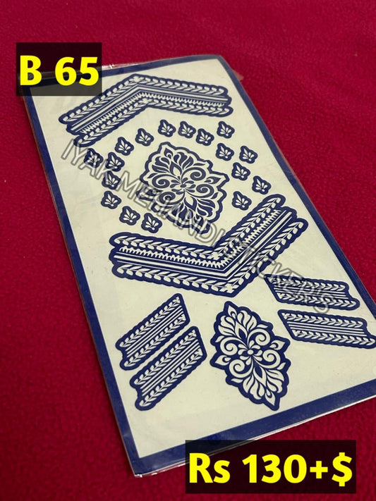 Semi Bridal B65 Mehindi Sticker (Only Sticker)