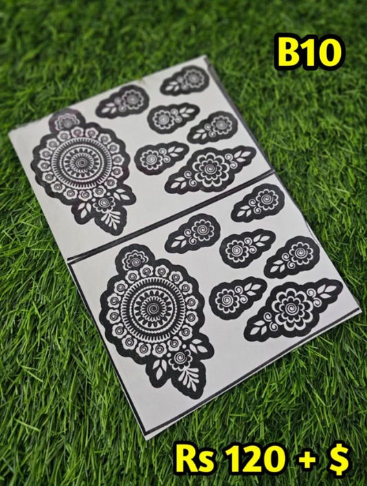 Semi Bridal B10 Mehindi Sticker (Only Sticker)