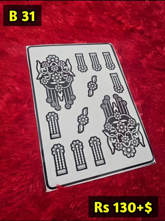 Semi Bridal B31 Mehindi Sticker (Only Sticker)