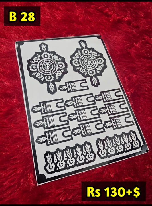 Semi Bridal B28 Mehindi Sticker (Only Sticker)