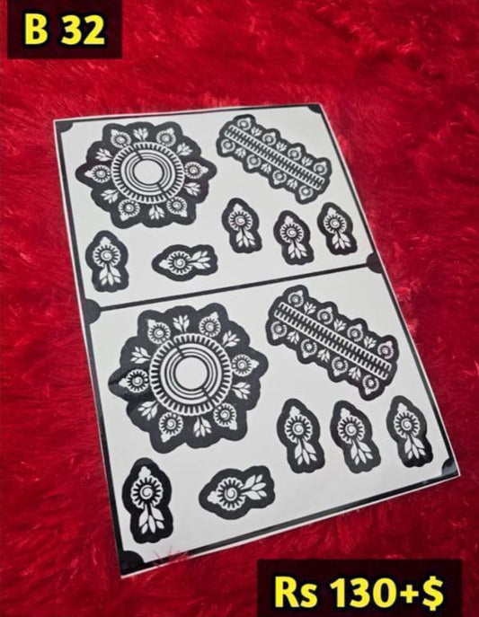 Semi Bridal B32 Mehindi Sticker (Only Sticker)